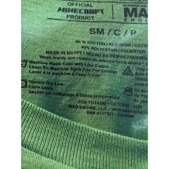 Minecraft TShirt List Short Sleeve Green Youth‎ Small Crew Eat Sleep Game Repeat - Picture 5 of 7